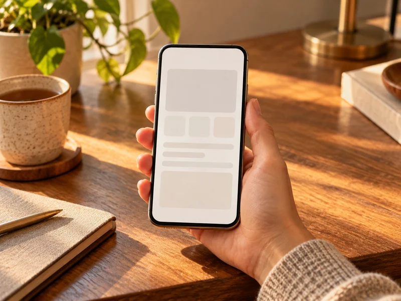Evde telefon ekranını kontrol eden kullanıcı